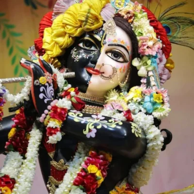 Radiant Radha Krishna Metal Poster: Divine Art for Your Walls!