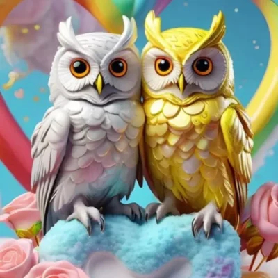 Enchant Your Space with the Mesmerizing Two Owl Tapestry Poster