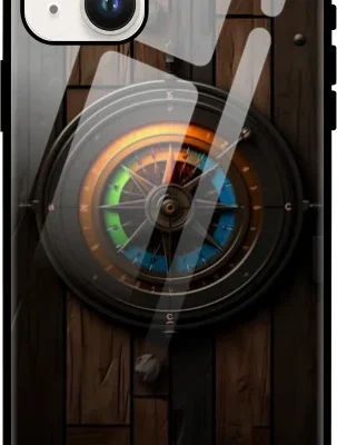 iPhone 15 Compass Design Glass Case: Protect Your Device in Style