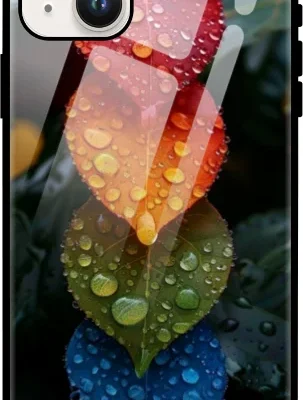 Abstract Leaf Glass Case for iPhone 15