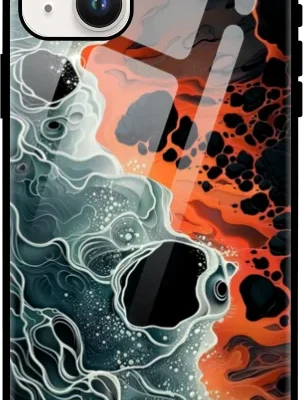 Abstract Sea Art Design Glass Case for iPhone 15