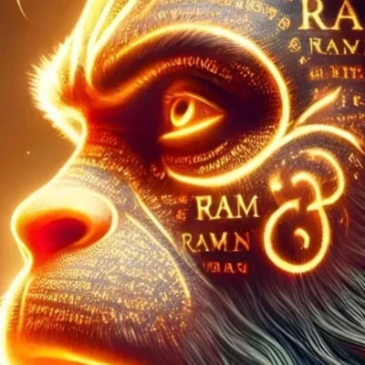 Abstract Lord Hanuman Metal Poster