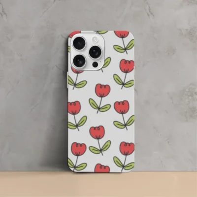 Cute Floral Pattern Case for iPhone 15 Pro Max, Hard Polycarbonate with Fade-Proof Printing, Slim Lightweight Design